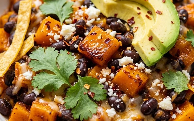 30-Minute Butternut Squash and Black Bean Enchilada Skillet