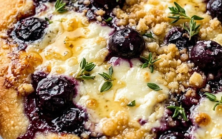Blueberry Flatbread with Goat Cheese