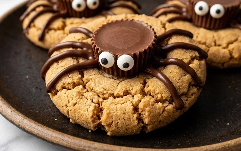 Peanut Butter Spider Cookies