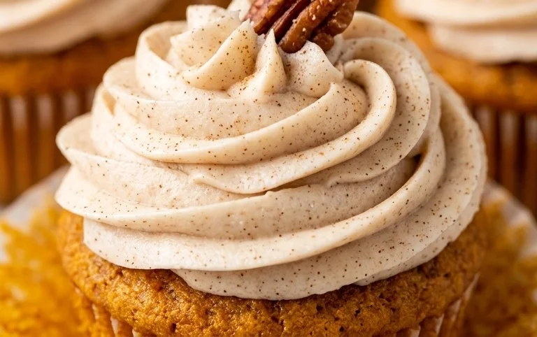 Pumpkin Cupcakes with Cinnamon Cream Cheese Frosting