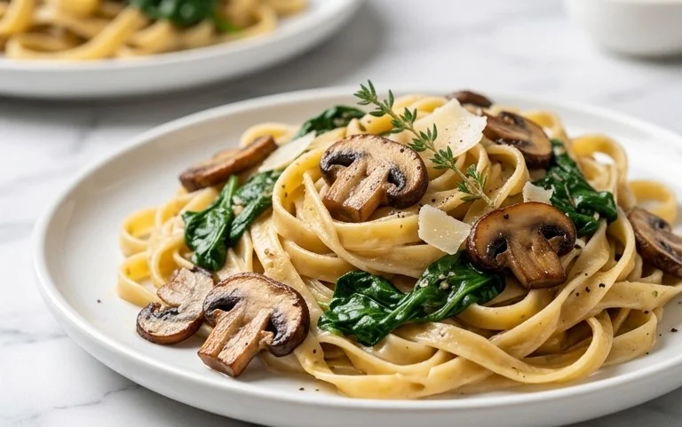Creamy Spinach Mushroom Pasta – Weeknight Dinner Hero