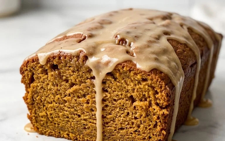Moist Pumpkin Bread with Decadent Maple Glaze