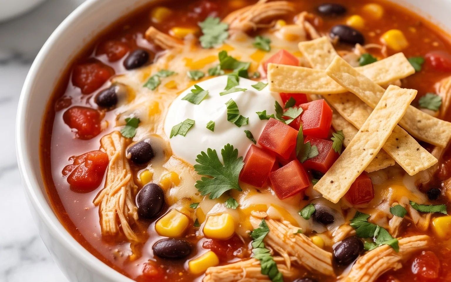 Easy Creamy Chicken Taco Soup Recipe